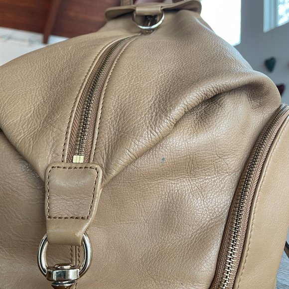 Rebecca Mincoff Julian Backpack - tan with gold hardware main image 2